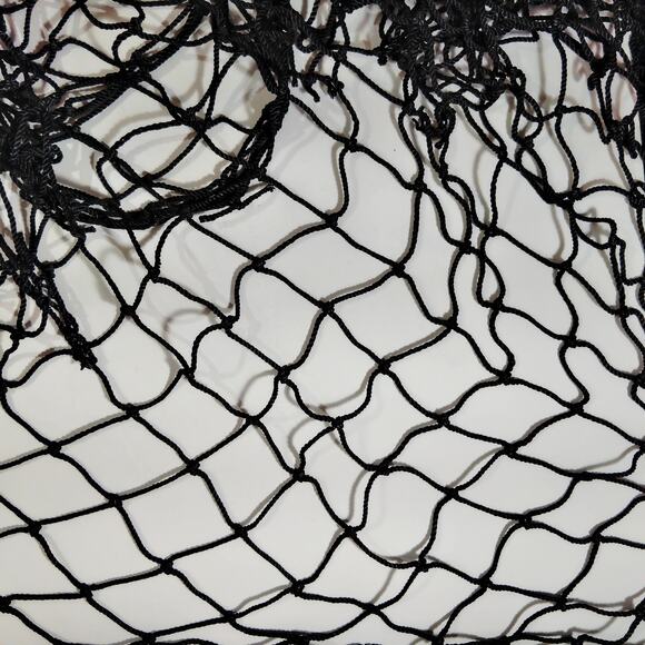 Military Surplus Black Fish Net, 1.25 lbs, Two Uneven Pieces Approx 4' x 2' Each - Picture 2 of 3